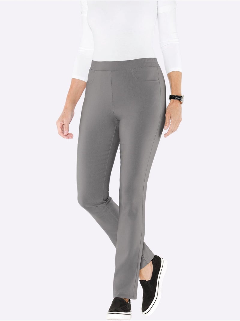 Pantalon chaud à ceinture élastique avec poches rondes - taille standard - moda vilona Gris - Kiabi