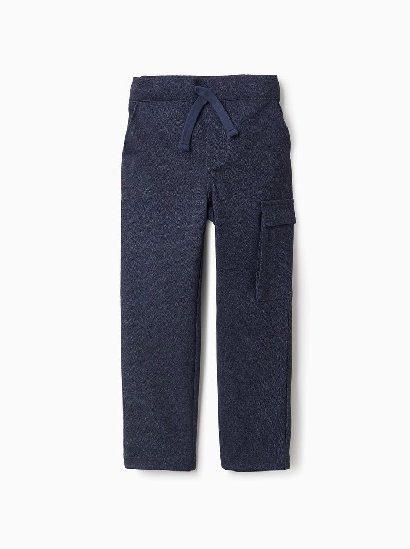 Pantalon Chevron à Coupe Droite Bleu foncé - Kiabi