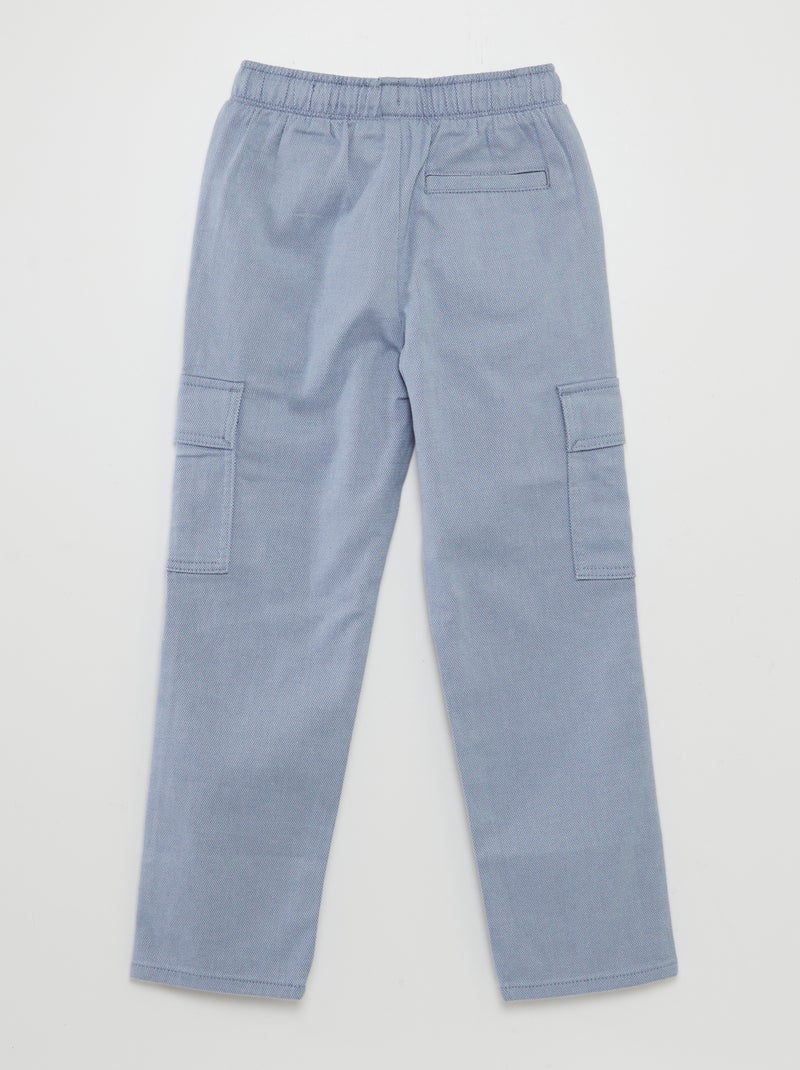 Pantalon chevrons avec poches à rabats Bleu - Kiabi