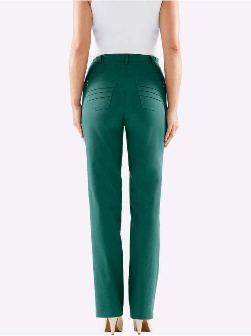 Pantalon chic à taille élastique avec poches originales - Taille longue - Witt Bleu pétrole - Kiabi