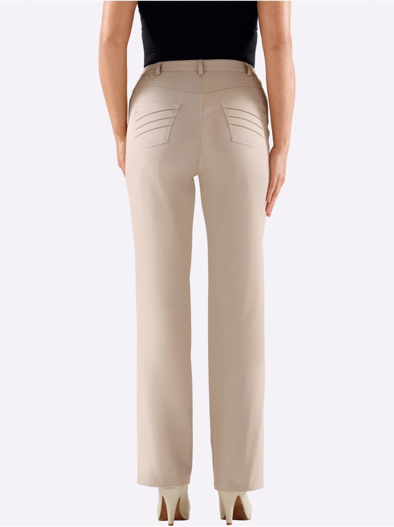 Pantalon chic avec poches décoratives et ceinture élastique - Taille courte - Witt Gris foncé - Kiabi