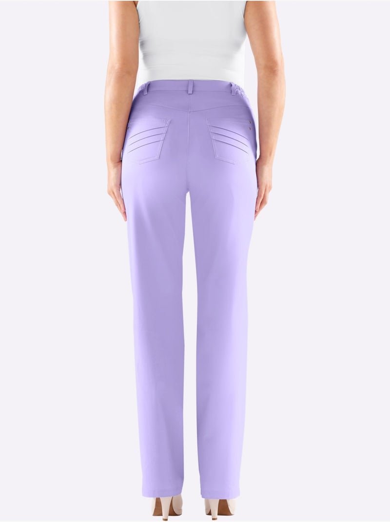 Pantalon chic avec poches décoratives et ceinture élastique - Taille longue - Witt Lavande - Kiabi