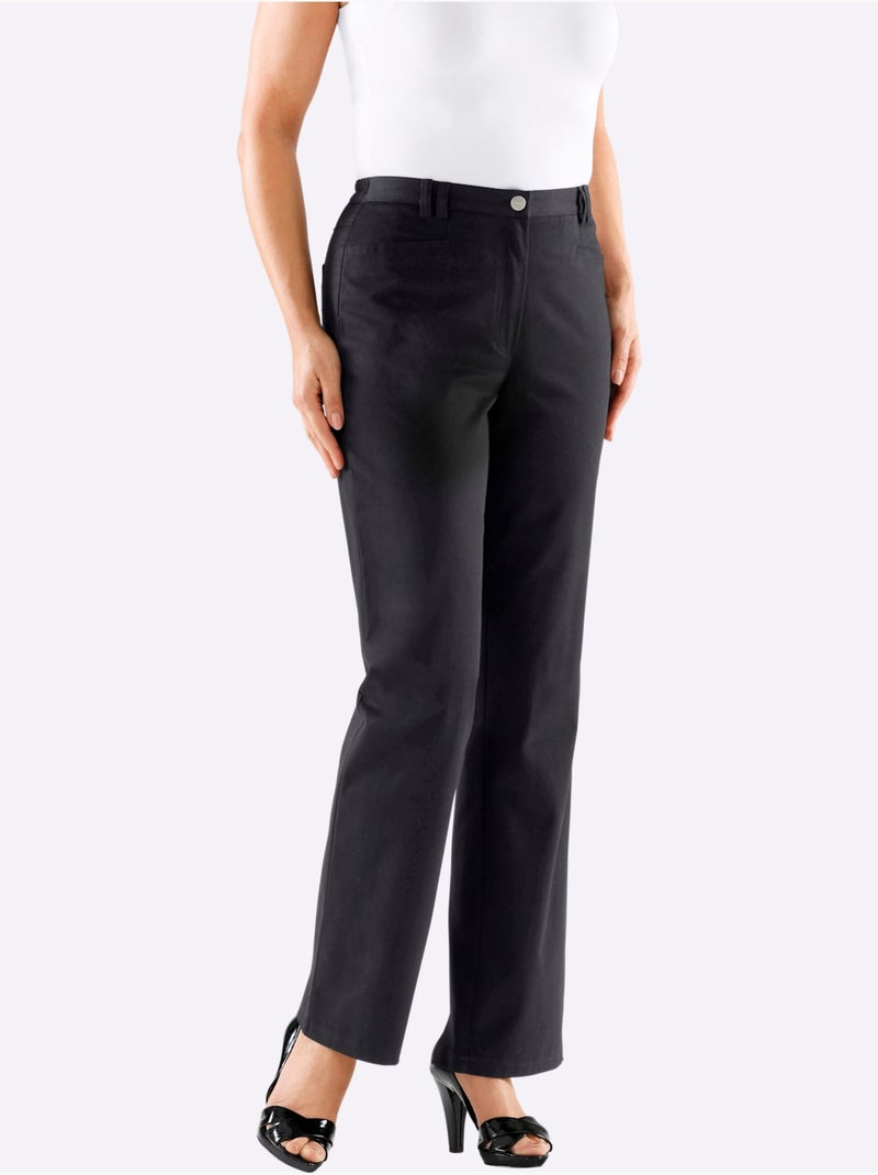 Pantalon chic avec poches et ceinture élastique latérale - Taille standard - Witt Noir - Kiabi