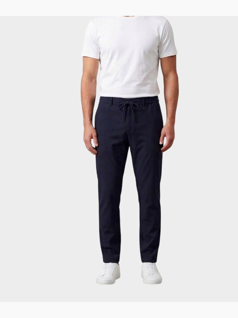 Pantalon chic décontracté à cordon Bleu foncé - Kiabi