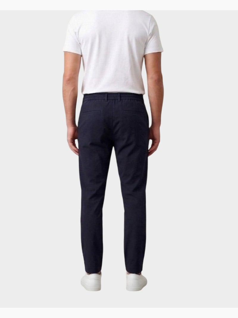 Pantalon chic décontracté à cordon Bleu foncé - Kiabi