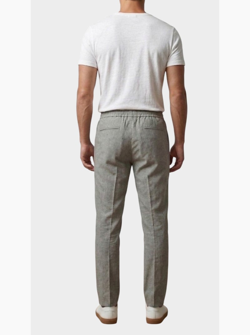 Pantalon chic décontracté à cordon Kaki - Kiabi