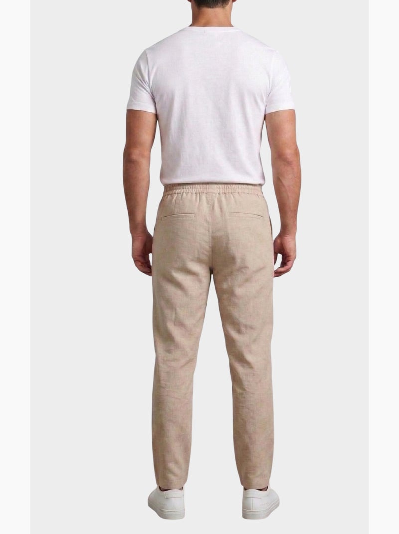 Pantalon chic décontracté à cordon Marron - Kiabi