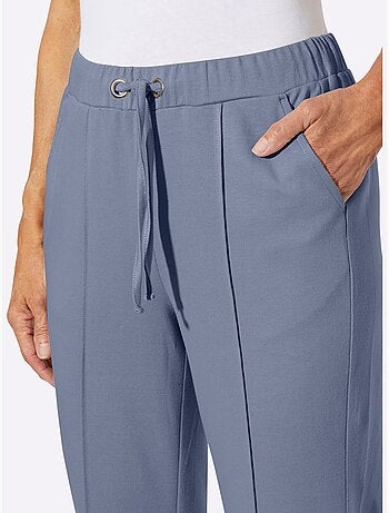 Pantalon chic en jersey doux avec ceinture élastique et poches - Taille courte - Moda Vilona
