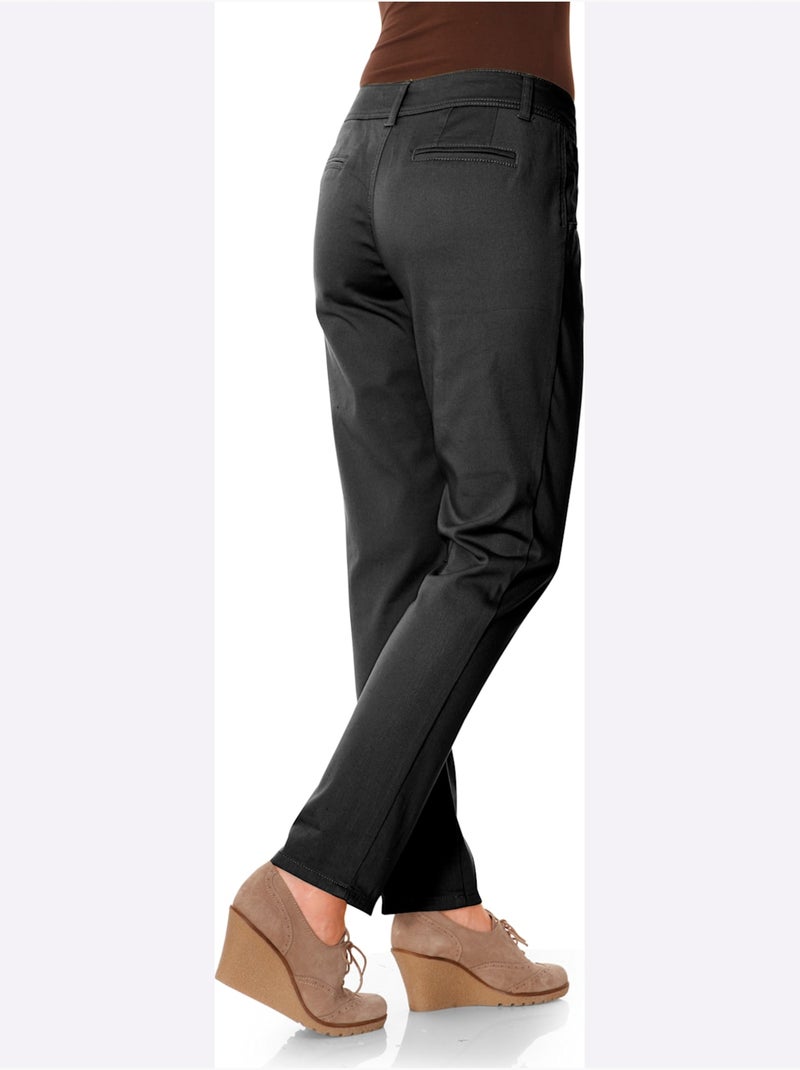 Pantalon Chino - Taille Courte - Helline Noir - Kiabi