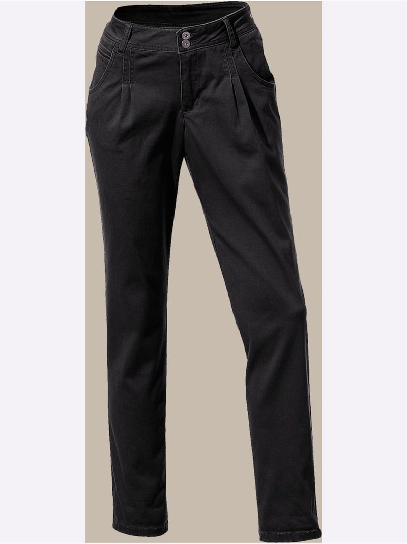 Pantalon Chino - Taille Courte - Helline Noir - Kiabi