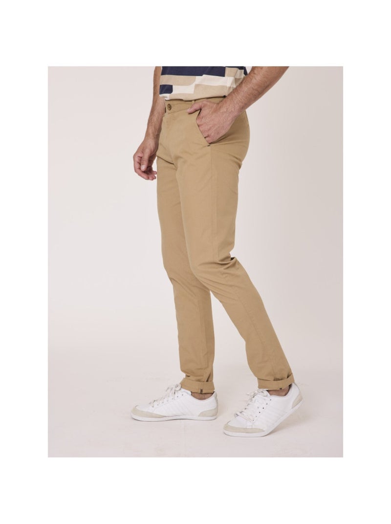 Pantalon Chino - Terre de Marins Beige foncé - Kiabi