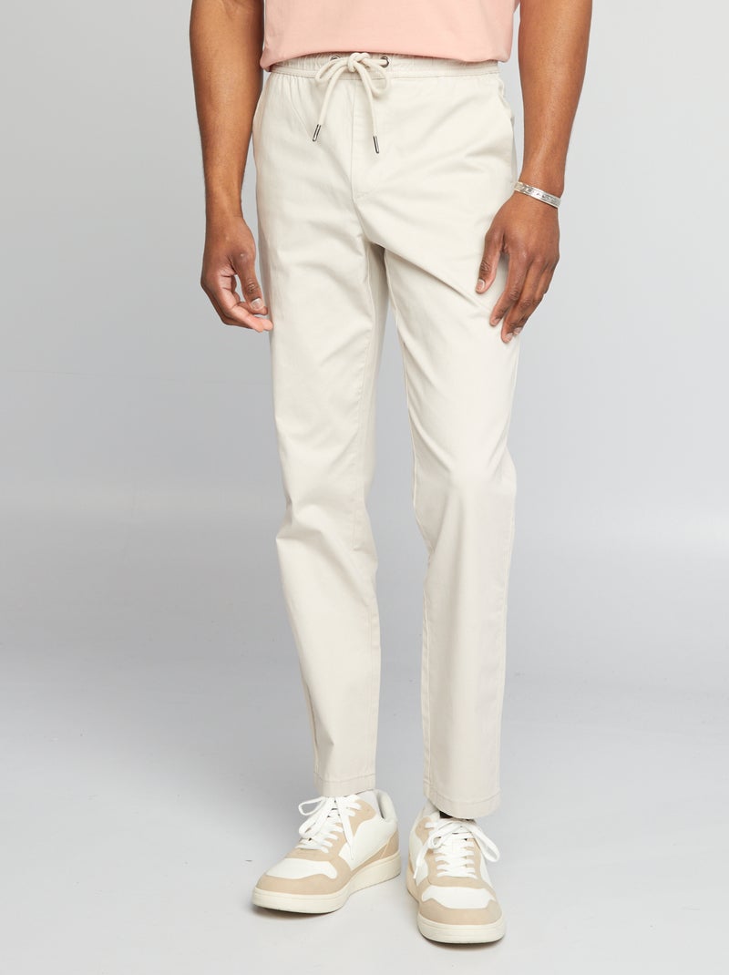 Pantalon chino à ceinture élastiquée Gris - Kiabi