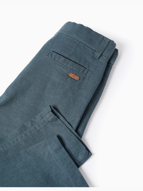 Pantalon chino à coupe droite en lin et coton - Kiabi