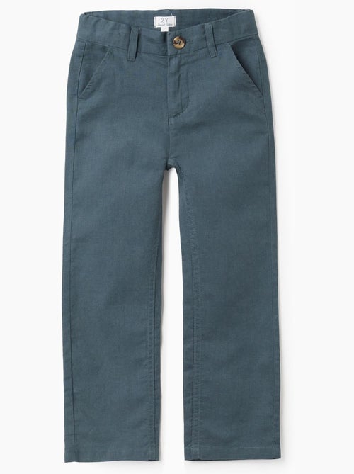 Pantalon chino à coupe droite en lin et coton - Kiabi