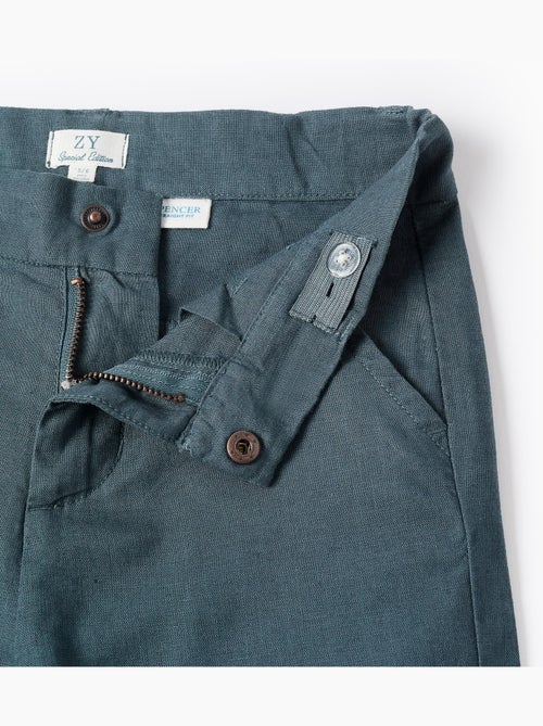 Pantalon chino à coupe droite en lin et coton - Kiabi
