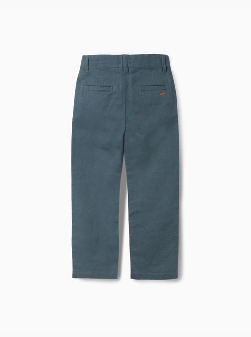 Pantalon chino à coupe droite en lin et coton - Kiabi