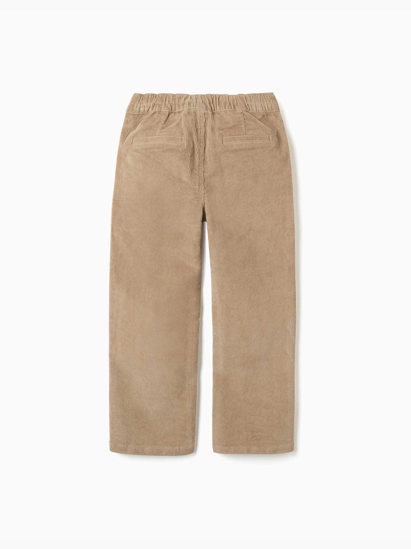 Pantalon chino à coupe droite en velours côtelé Beige - Kiabi