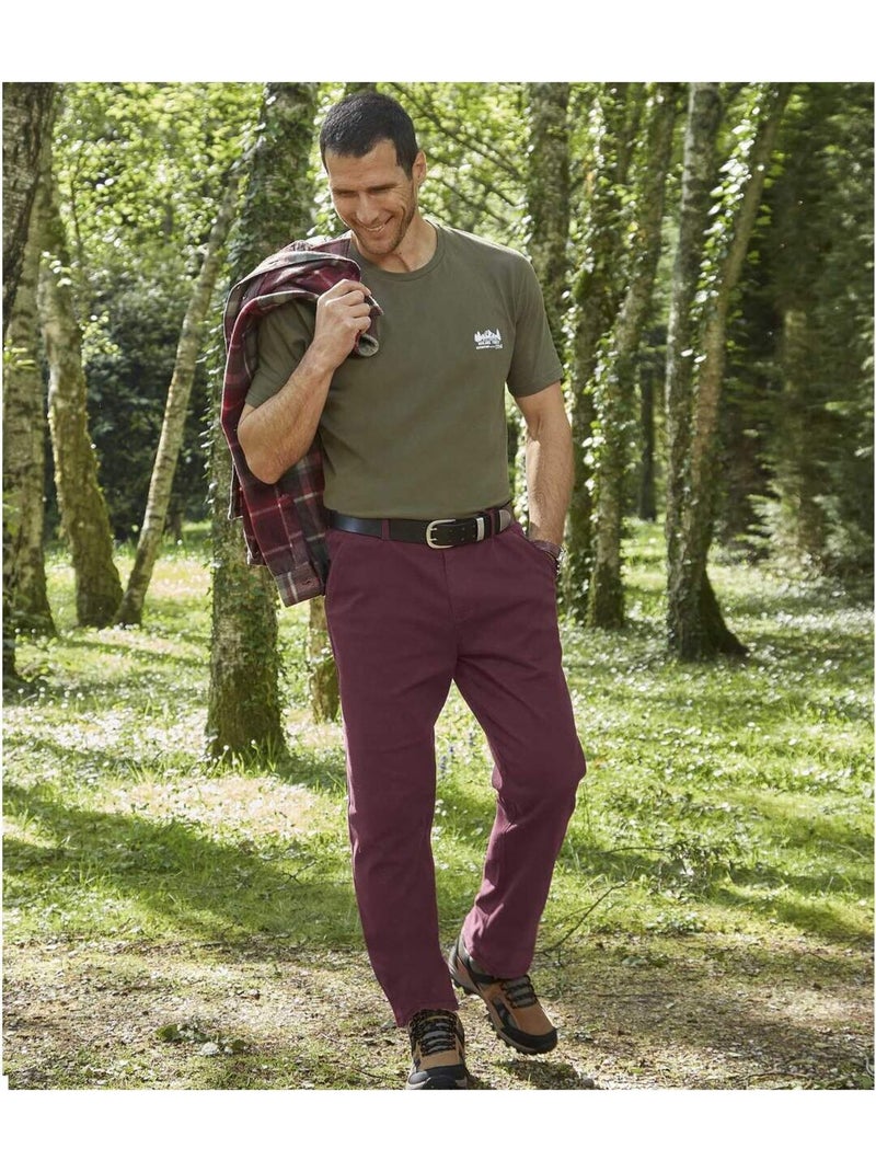 Pantalon Chino Automne  - ATLAS FOR MEN Bordeaux - Kiabi