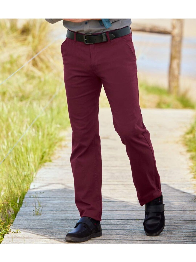 Pantalon Chino Automne  - ATLAS FOR MEN Bordeaux - Kiabi