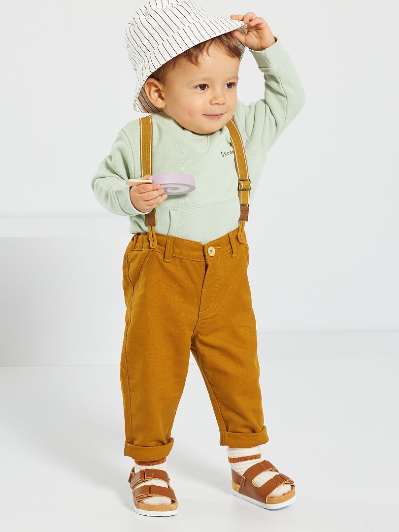 Pantalon taille ajustable à bretelles - Enfant garçon
