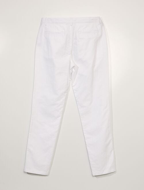 Pantalon coton et lin - beige - Kiabi - 25.00€