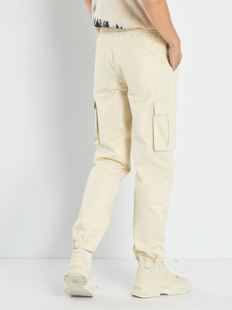Pantalon chino avec poches à rabats beige - Kiabi