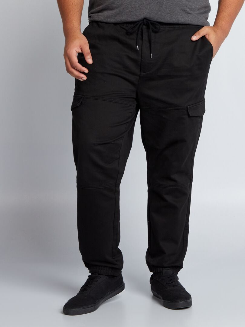 Pantalon chino avec poches sur les côtés noir - Kiabi