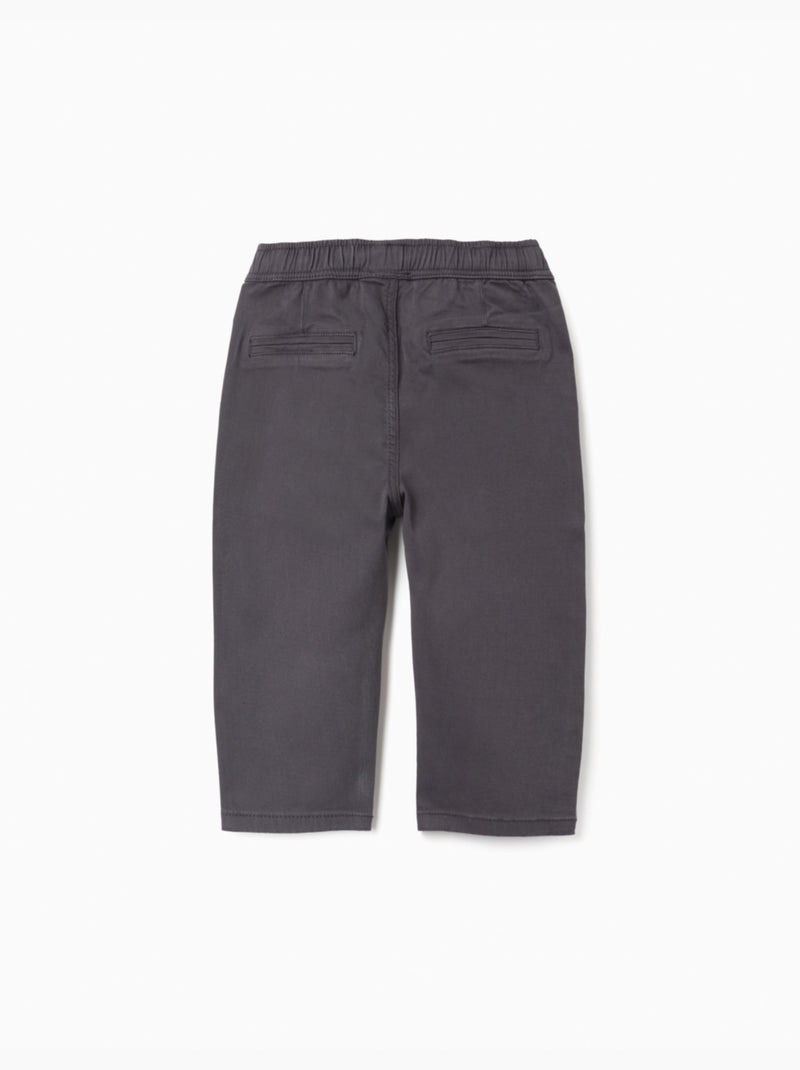 Pantalon chino baggy en sergé B&S Gris foncé - Kiabi