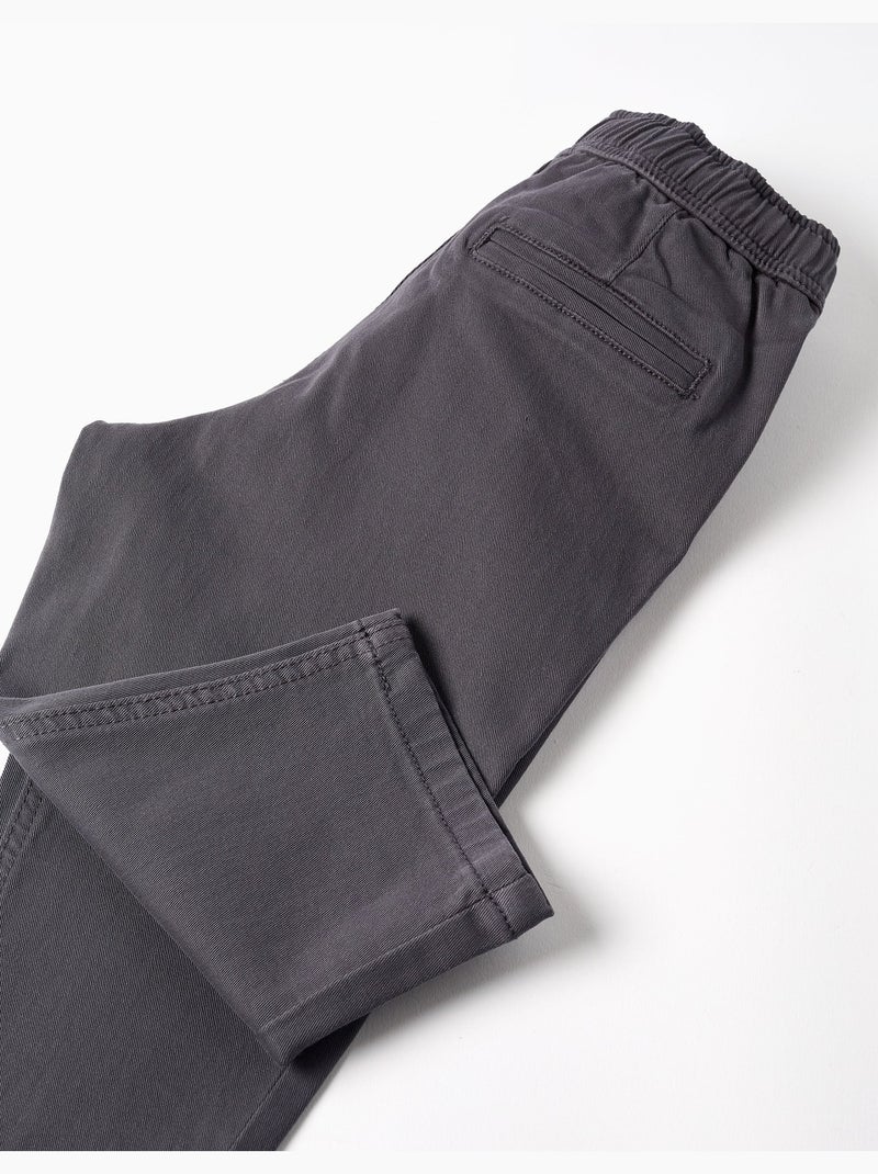 Pantalon chino baggy en sergé B&S Gris foncé - Kiabi