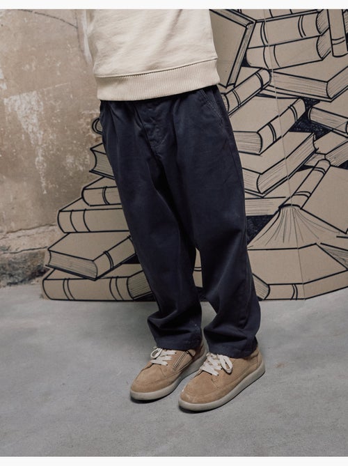 Pantalon chino baggy en sergé B&S - Kiabi