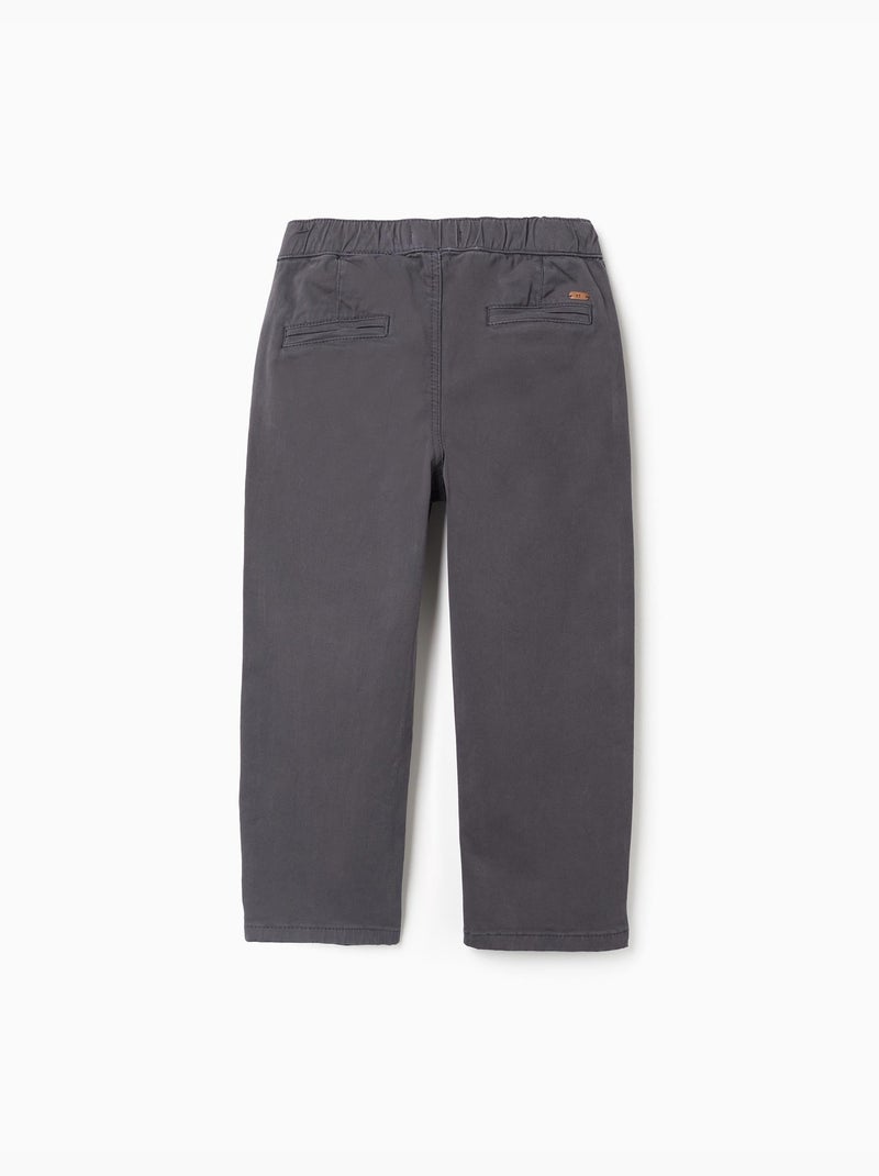 Pantalon chino baggy en sergé B&S Gris foncé - Kiabi