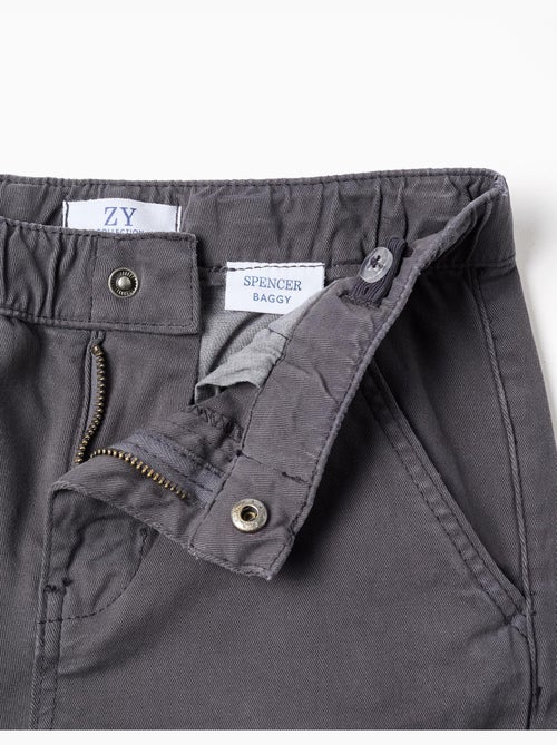 Pantalon chino baggy en sergé B&S - Kiabi