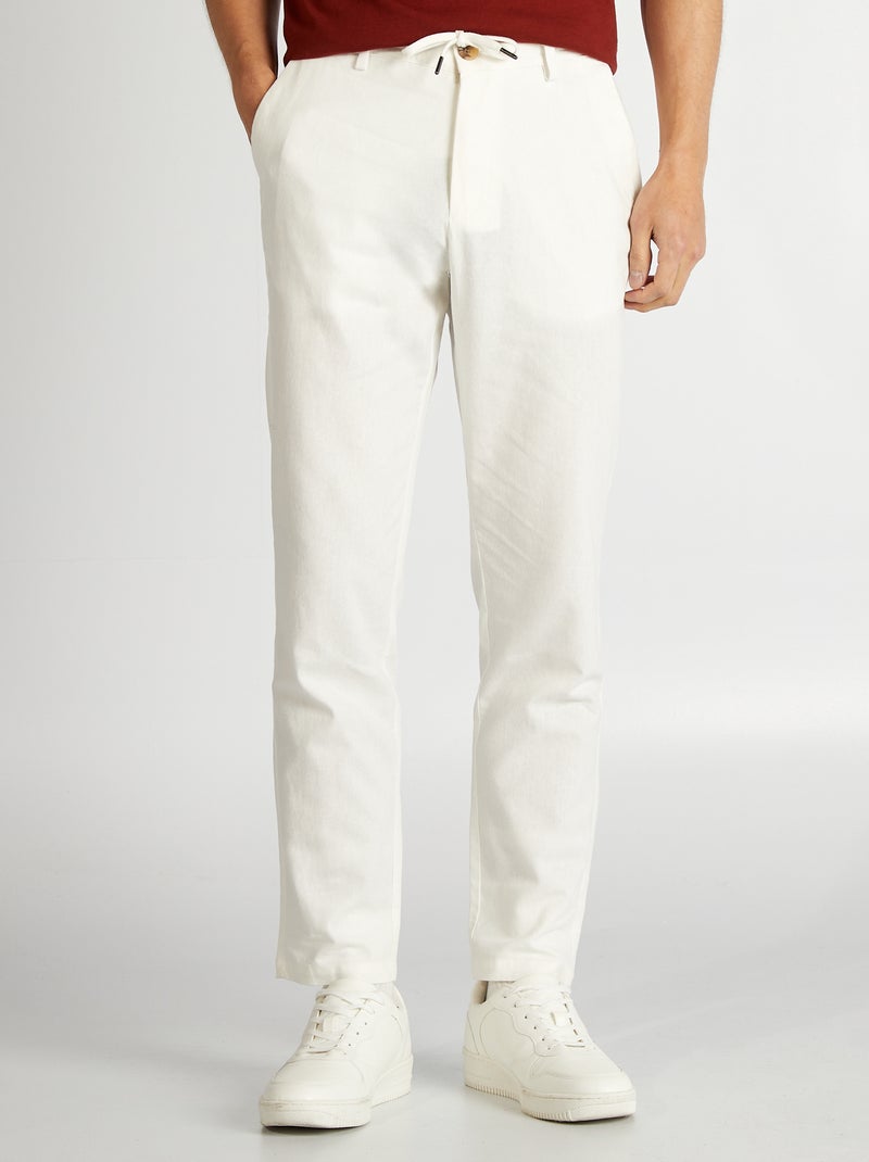 Pantalon chino blanc - Kiabi