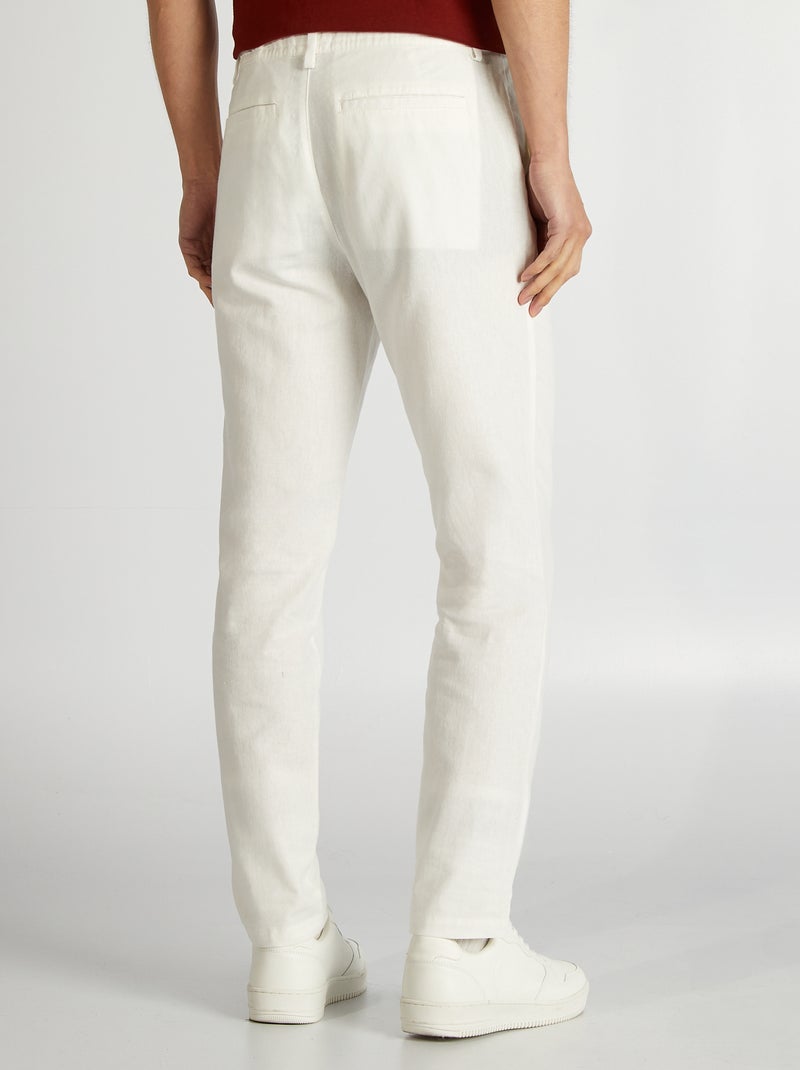 Pantalon chino blanc - Kiabi