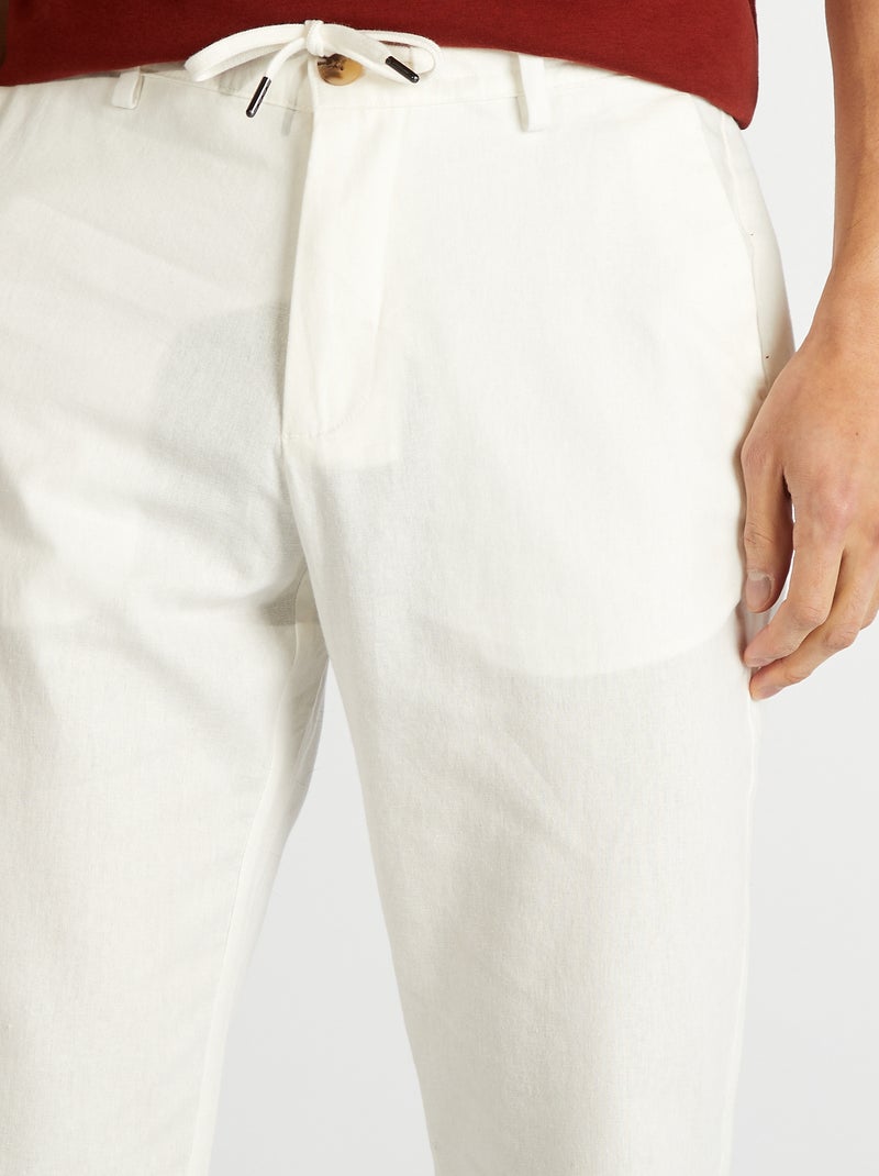 Pantalon chino blanc - Kiabi
