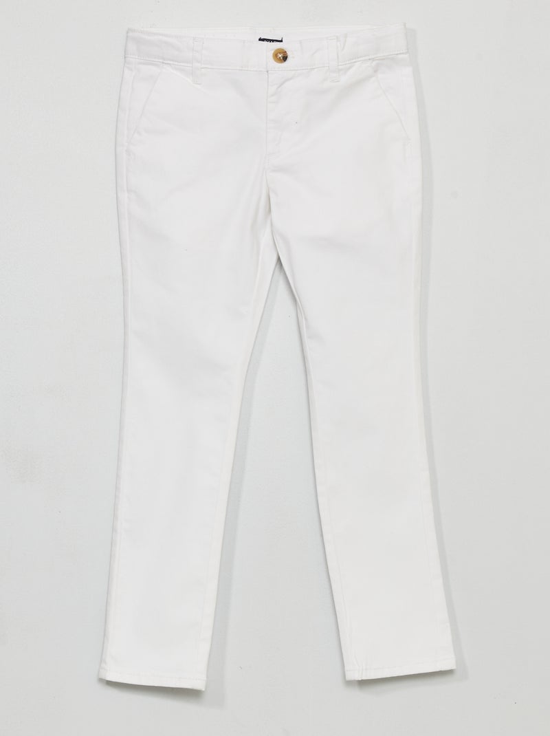 Pantalon chino blanc - Kiabi