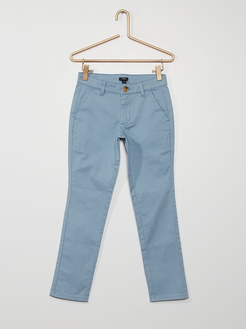 Pantalon chino bleu denim - Kiabi
