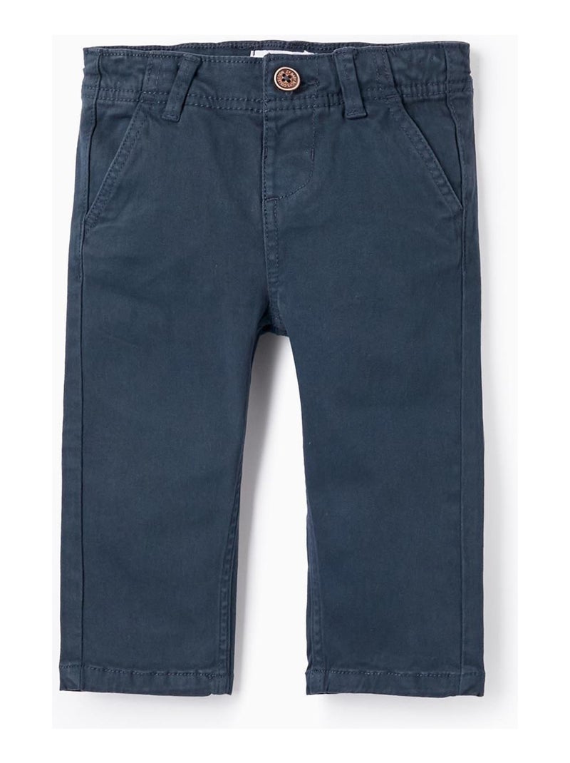 Pantalon chino bleu foncé pour bébé garçon BROTHERS&SISTERS Bleu foncé - Kiabi