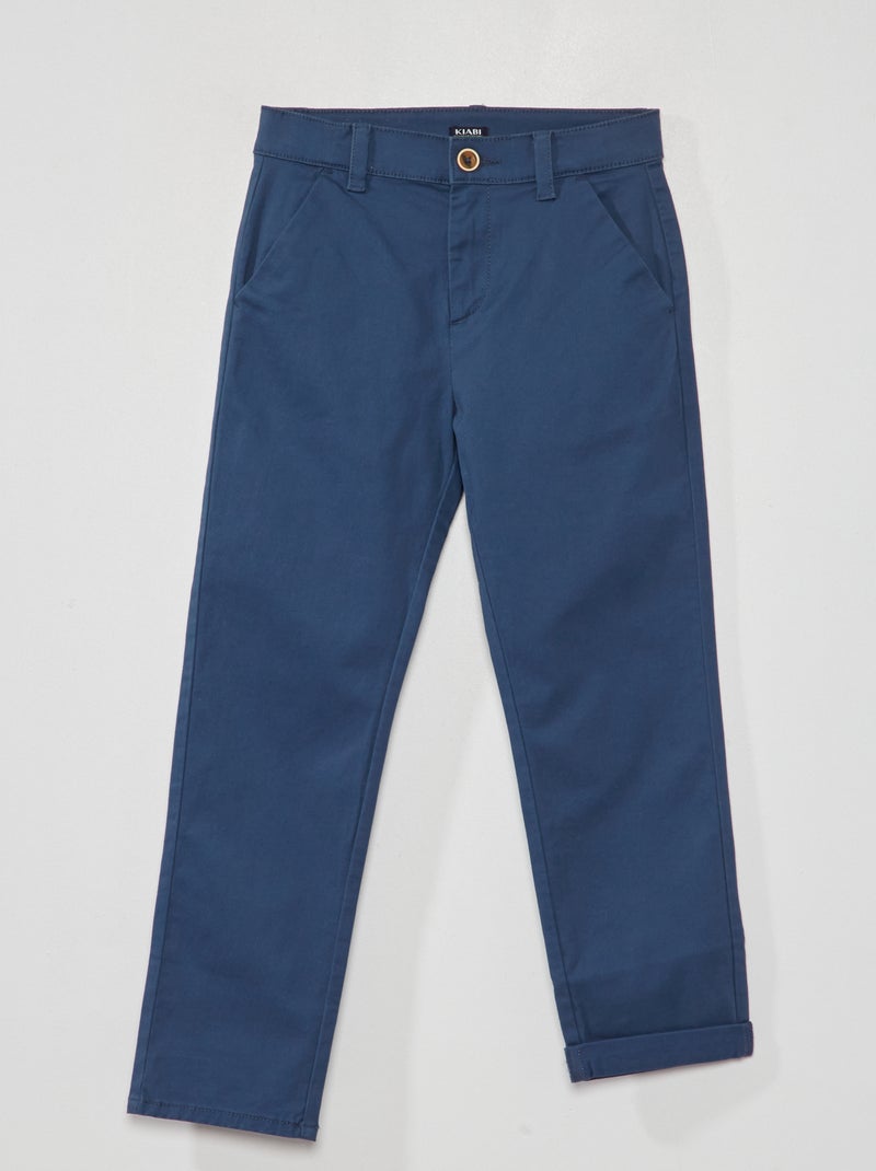 Pantalon chino bleu foncé - Kiabi