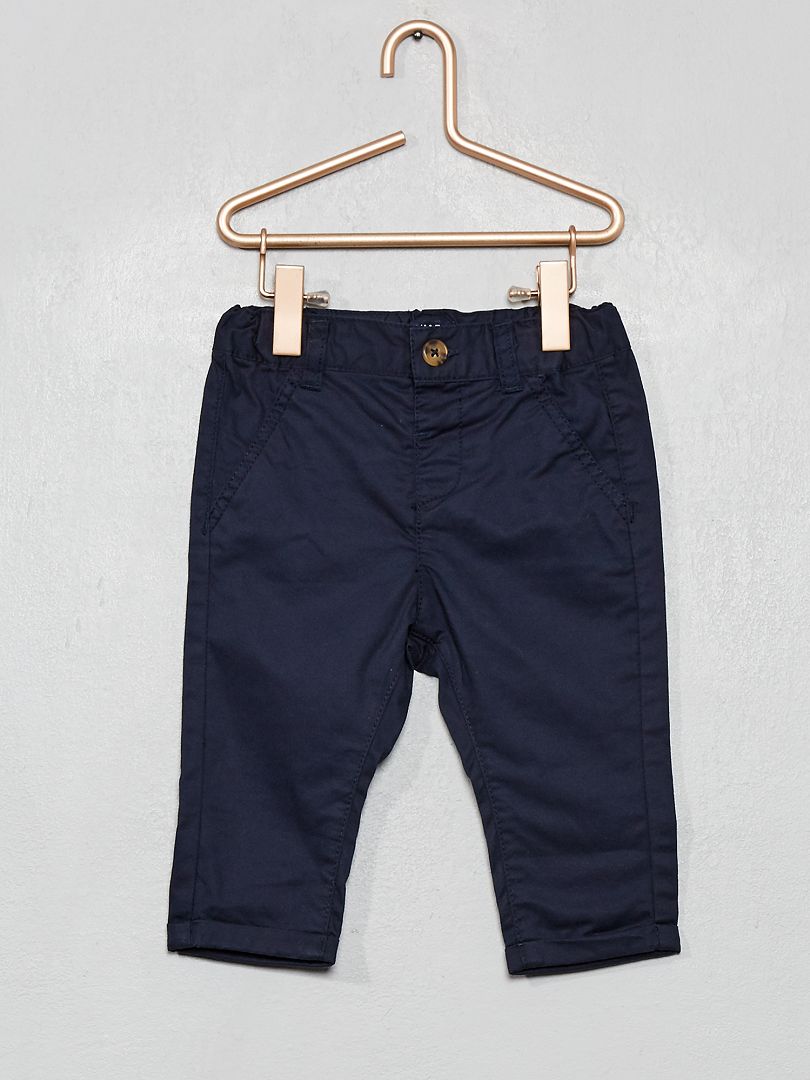 Pantalon chino bleu marine - Kiabi