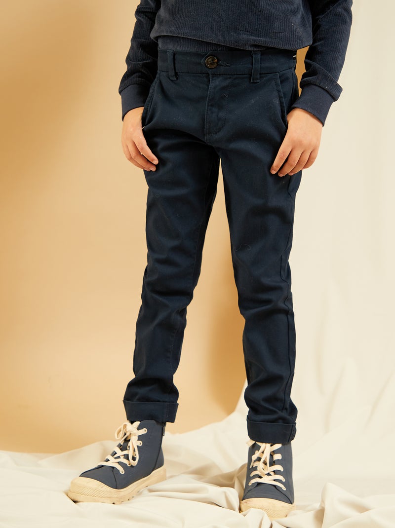 Pantalon chino bleu marine - Kiabi