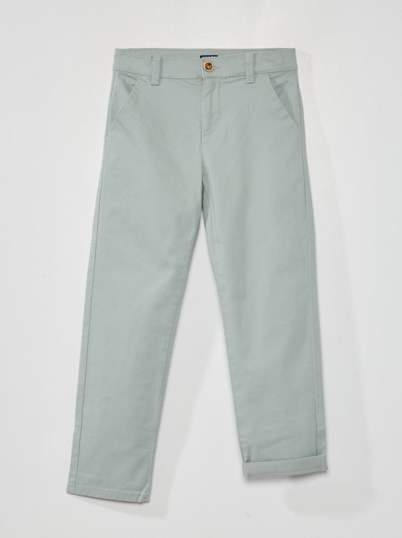 Pantalon chino Bleu vert - Kiabi