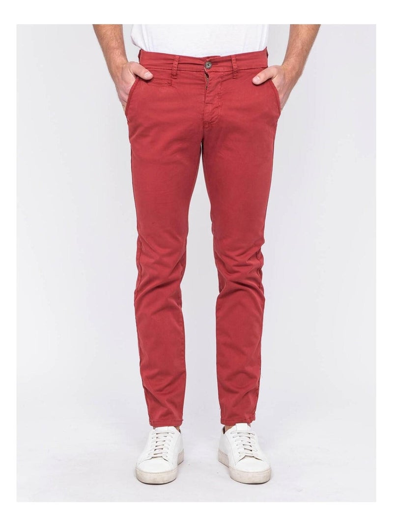 Pantalon chino CALES Bordeaux - Kiabi