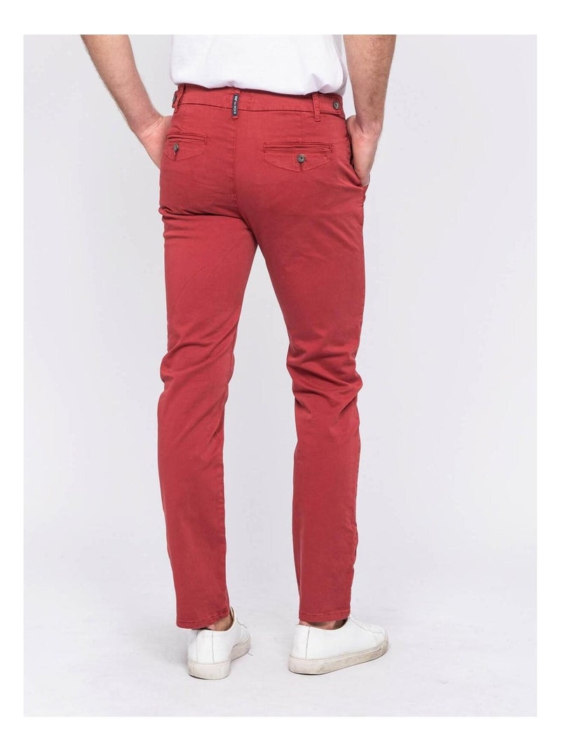 Pantalon chino CALES Bordeaux - Kiabi