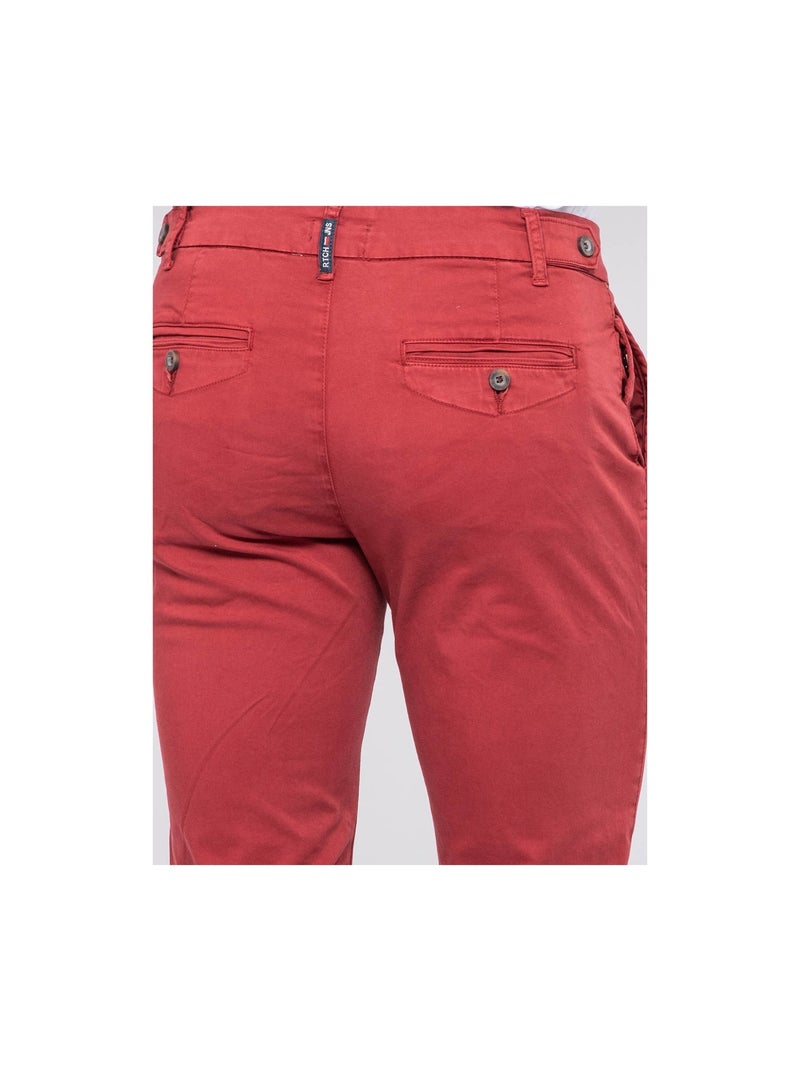 Pantalon chino CALES Bordeaux - Kiabi