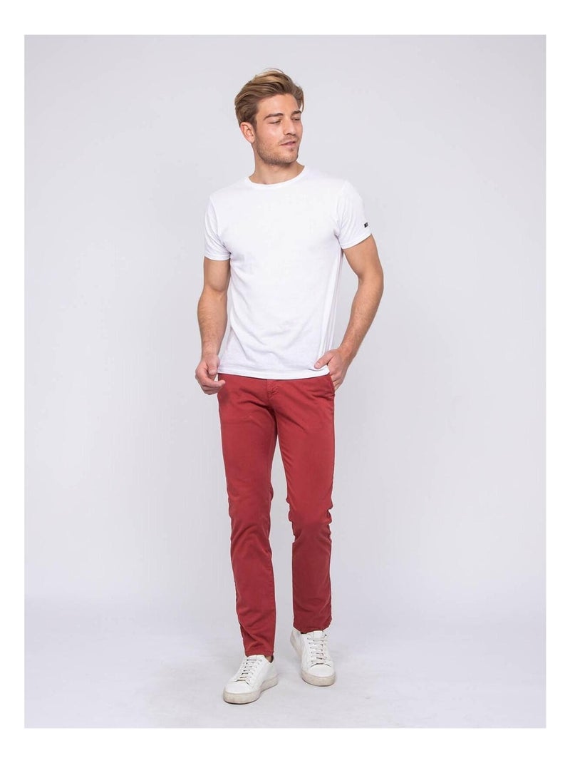 Pantalon chino CALES Bordeaux - Kiabi