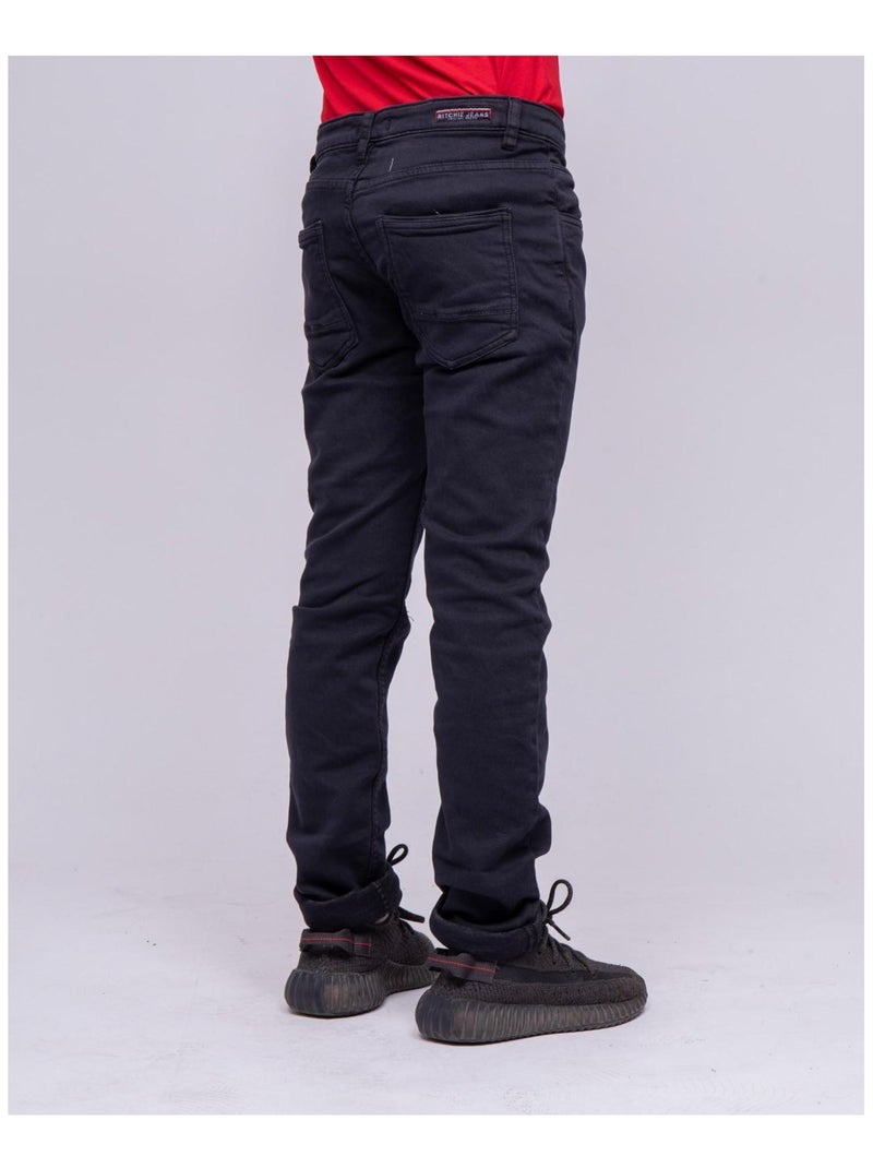 Pantalon chino CANDELO garçon Bleu marine - Kiabi