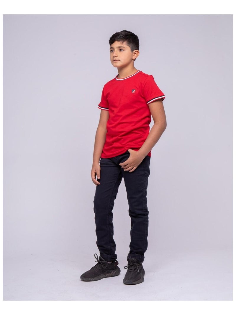 Pantalon chino CANDELO garçon Bleu marine - Kiabi