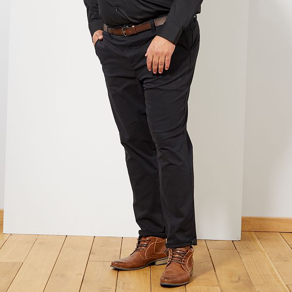Pantalon chino + ceinture Grande taille homme - bordeaux ...
