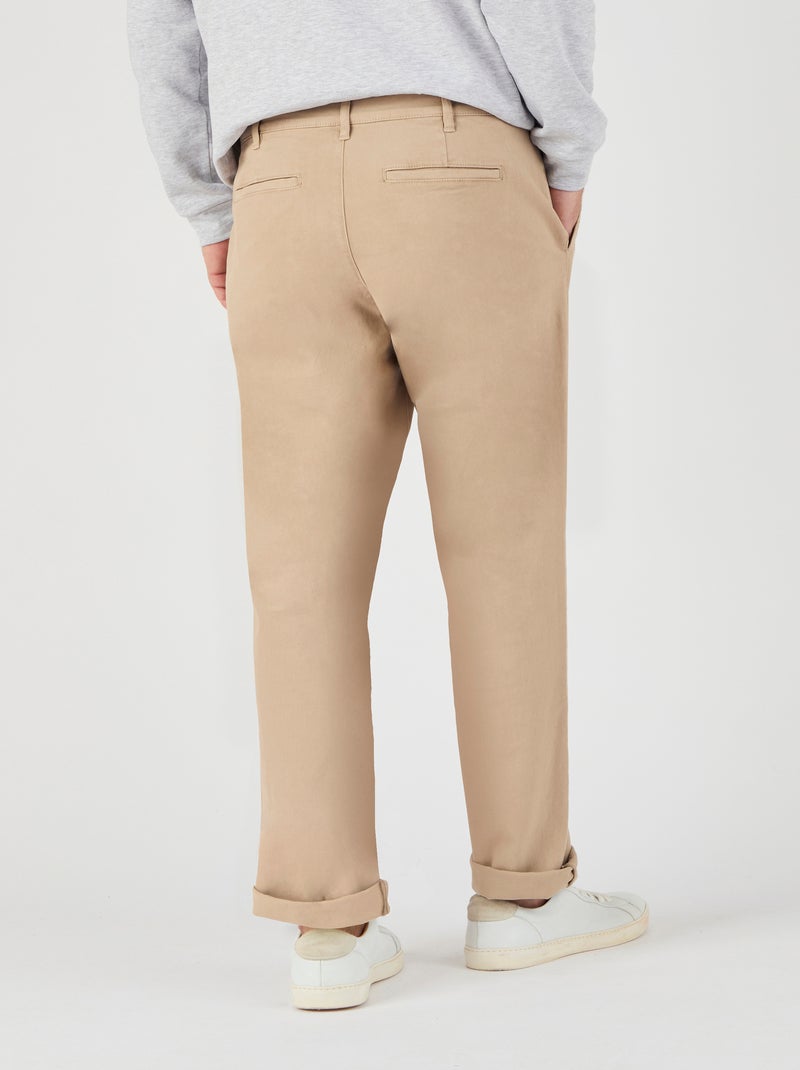 Pantalon chino coton stretch - Damart Beige - Kiabi